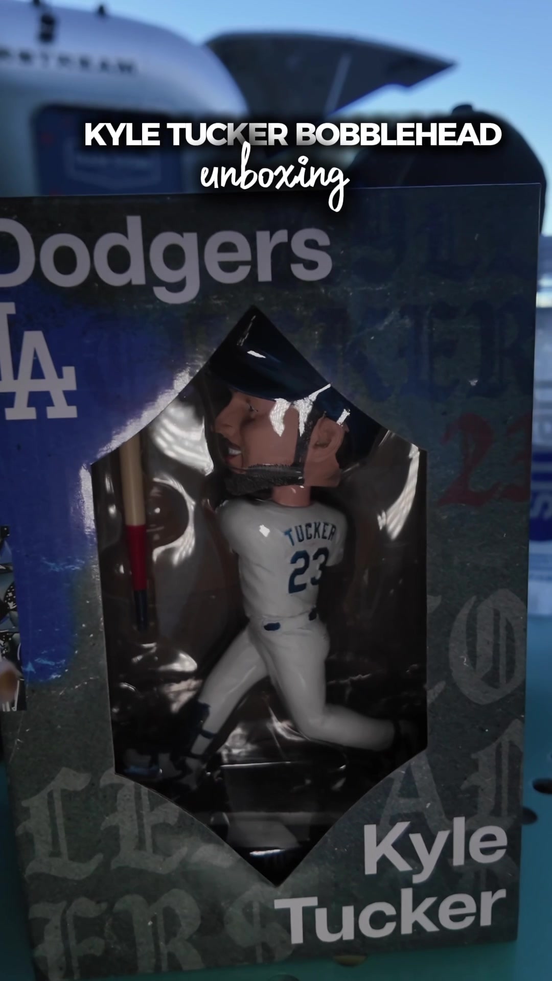 Unboxing Kyle Tucker's first bobblehead with the Dodgers